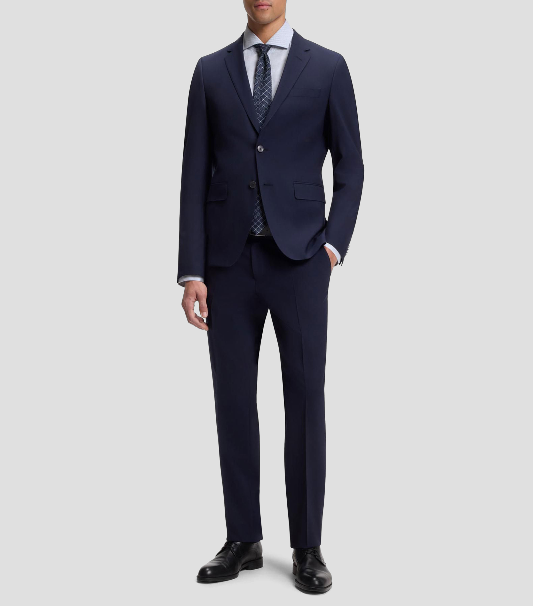 Camisa regular fit en algodón elástico con estructura Hombre